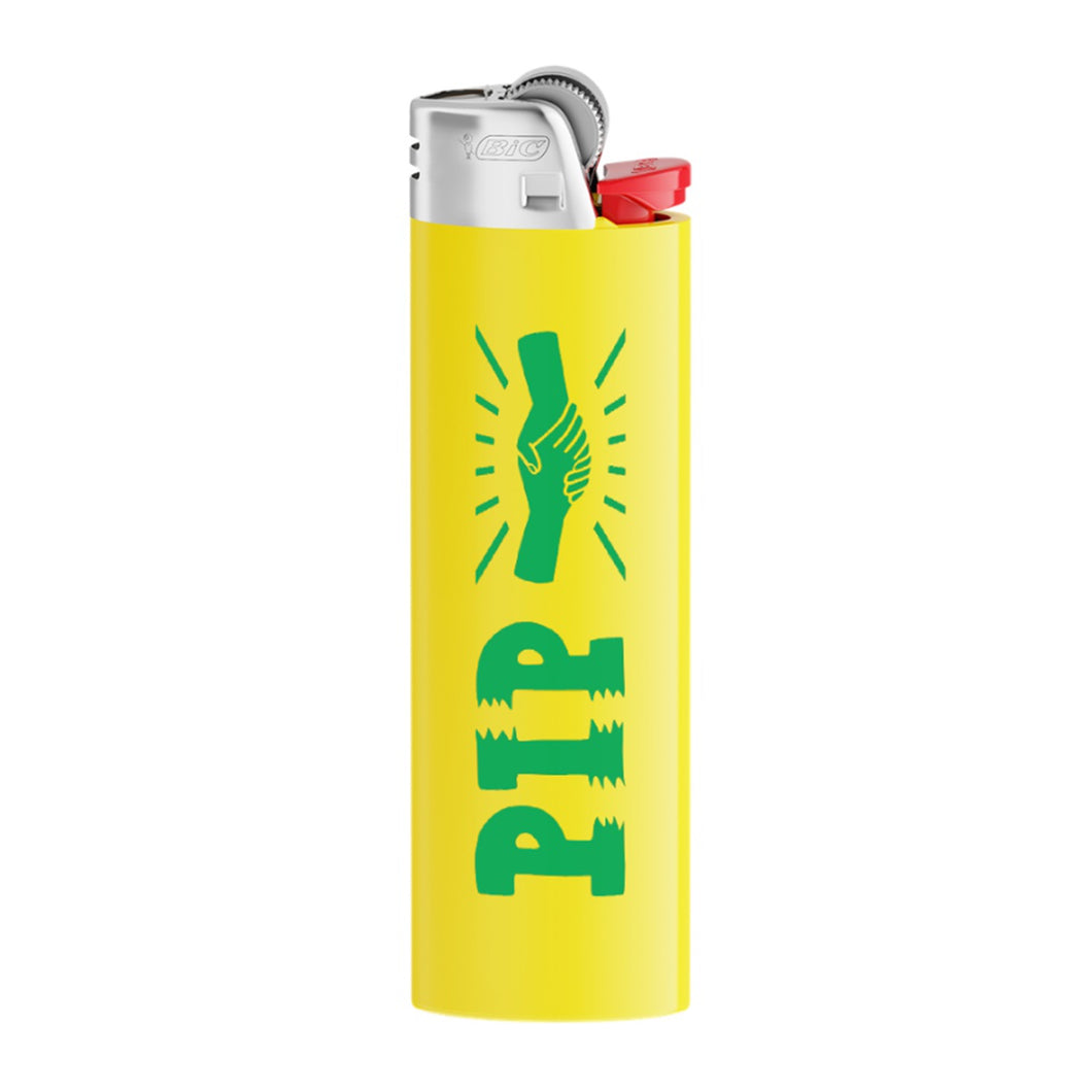 PIP 'FUTURE IS DE TOEKOMST' LIGHTER | GREEN ON YELLOW